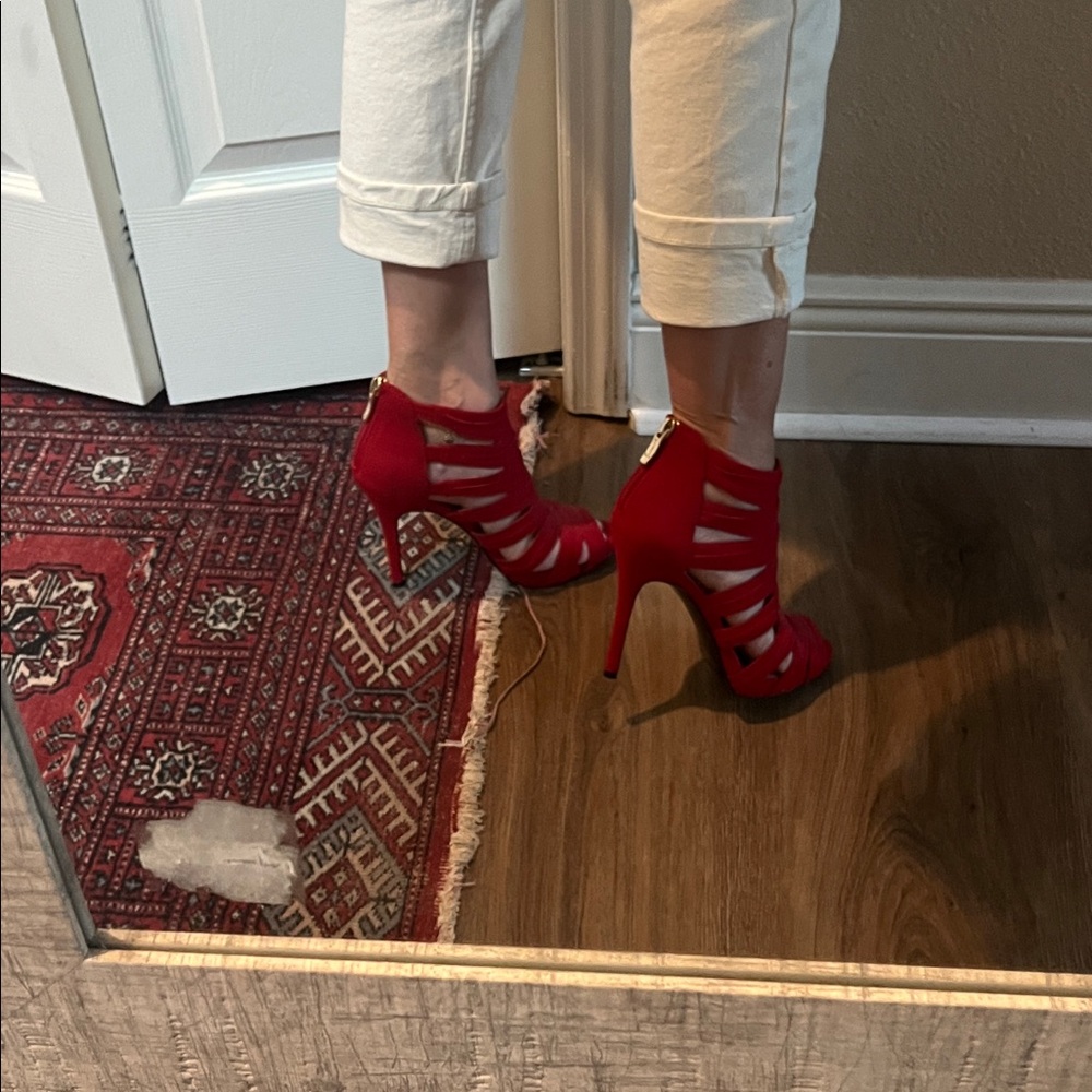BCBGeneration Strappy Red Heels